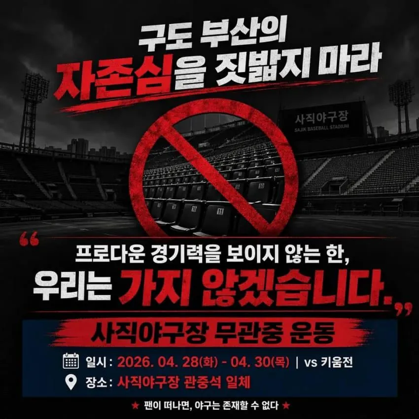롯데 사직야구장 무관중 운동