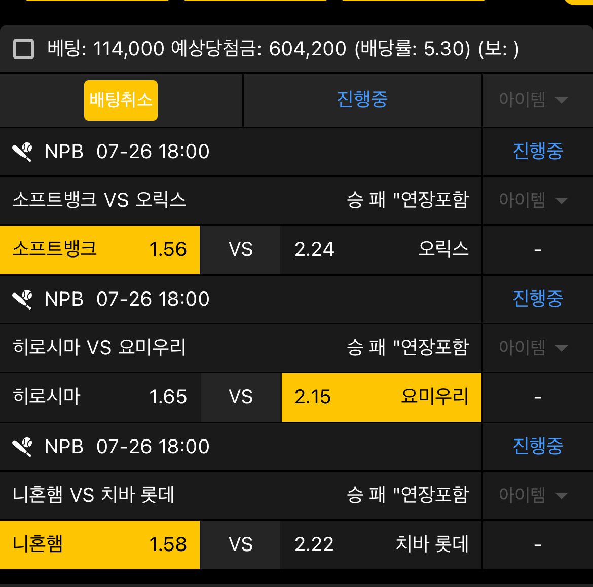 생도의길... 일야 요미우리 역배!!!