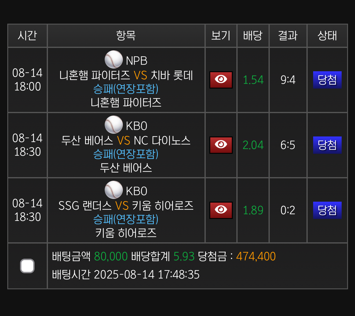 야구 냠냠 ㅋㅋㅋ